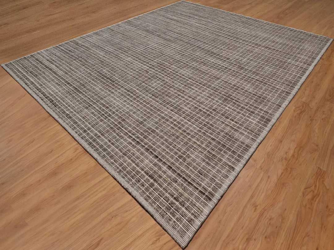 12'0" x 14'11" New Hand Loomed Brown Wool Rectangle Oriental Rug - MOA10291774