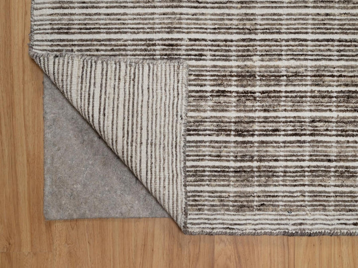 8'0" x 10'0" New Hand Loomed Brown Wool Rectangle Oriental Rug - MOA10291777