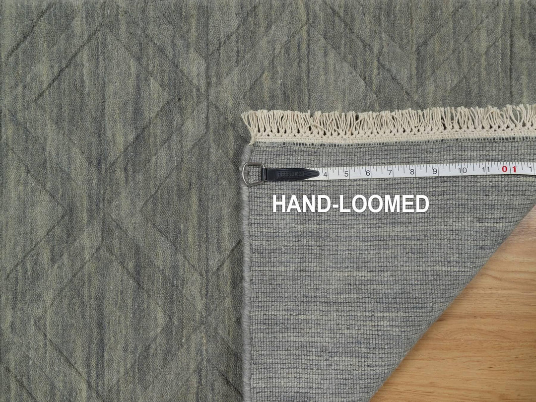 1'11" x 2'9" New Hand Loomed Grey Wool Rectangle Oriental Rug - MOA10291788