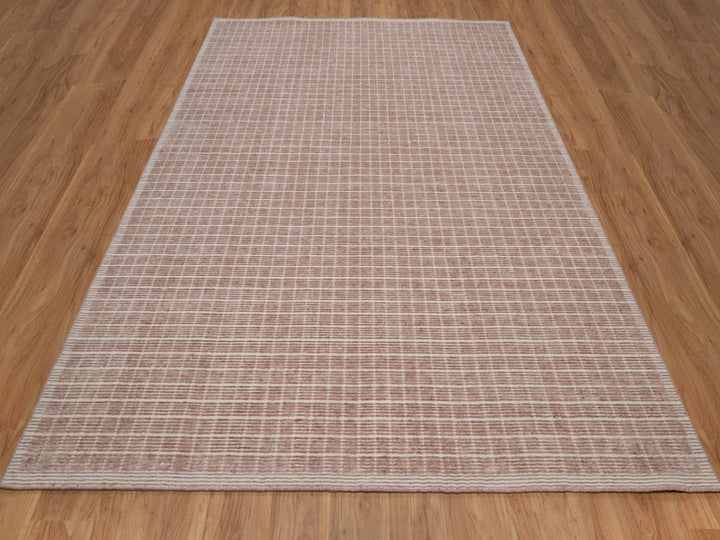 8'1" x 10'0" New Hand Loomed Pink Wool Rectangle Oriental Rug - MOA10291798