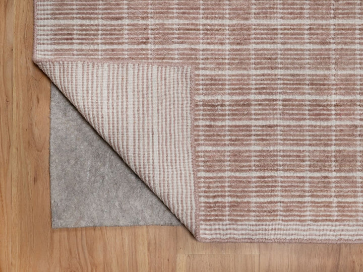 8'1" x 10'0" New Hand Loomed Pink Wool Rectangle Oriental Rug - MOA10291798