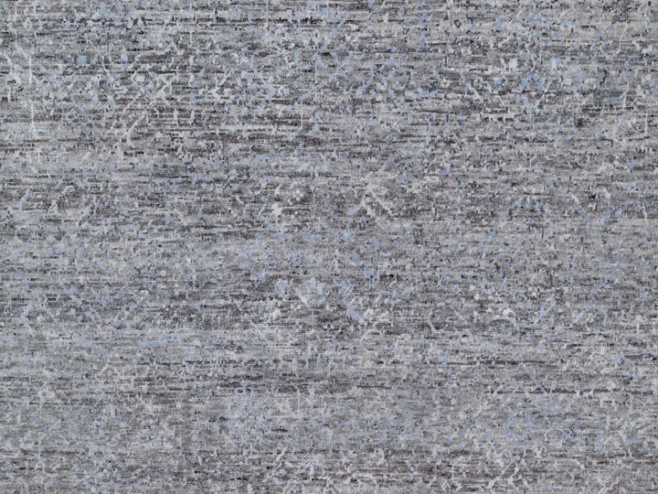 8'0" x 10'0" New Hand Knotted Grey Wool Rectangle Oriental Rug - MOA10291806