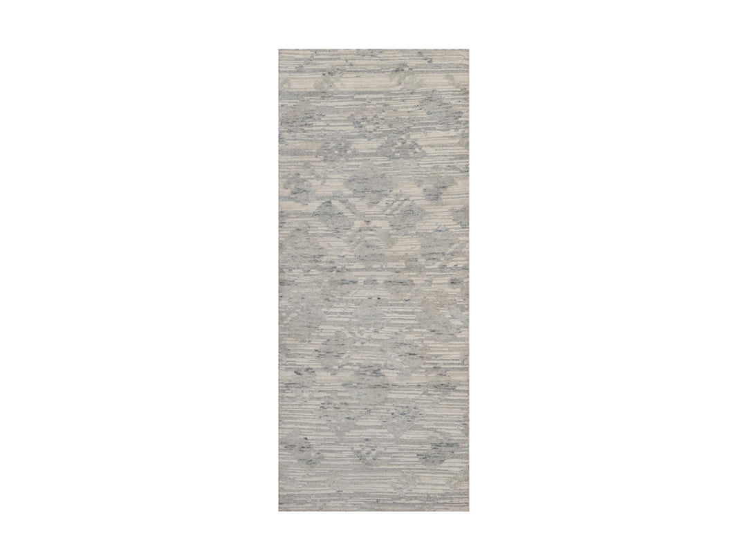 2'6" x 6'3" New Hand Knotted Ivory Wool Runner Oriental Rug - MOA10291814