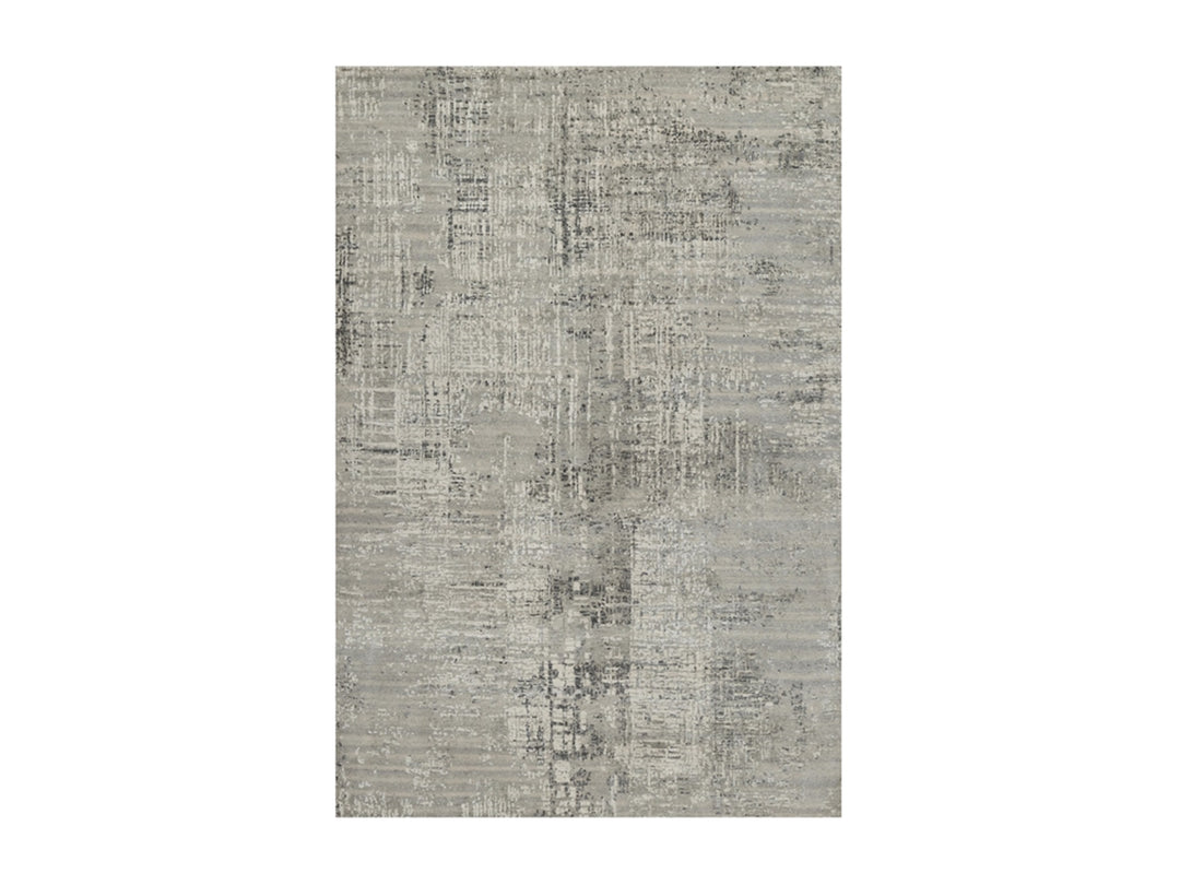 6'1" x 9'0" New Hand Knotted Grey Wool Rectangle Oriental Rug - MOA10291816