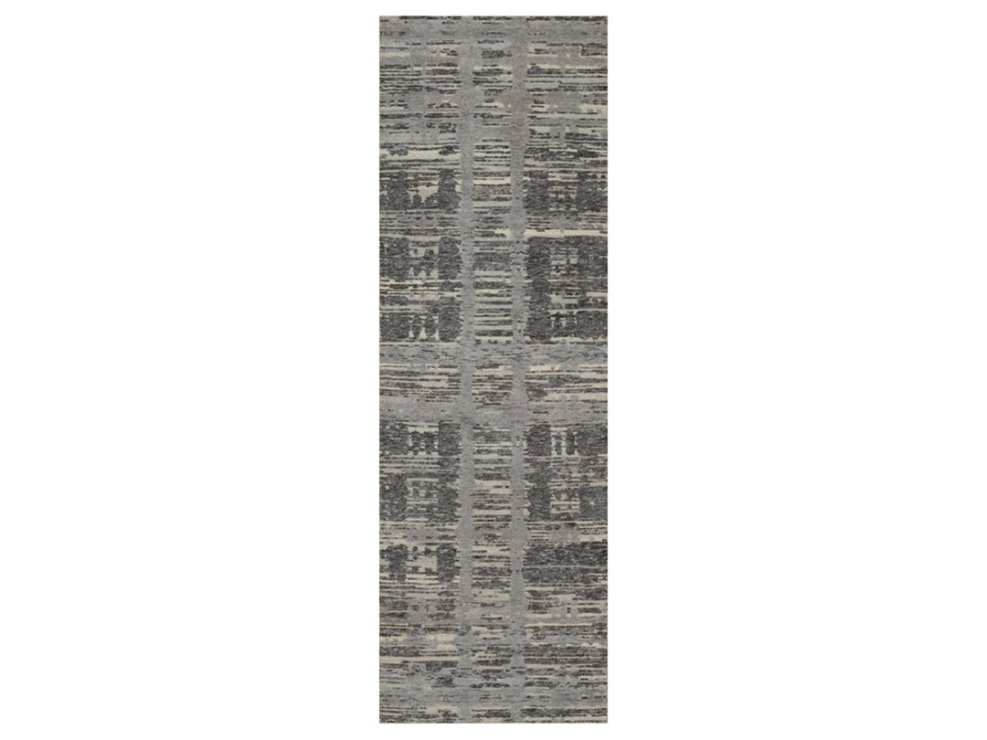 2'6" x 8'0" New Hand Knotted Grey Wool Runner Oriental Rug - MOA10291818