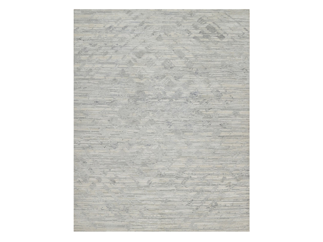 8'0" x 10'2" New Hand Knotted Ivory Wool Rectangle Oriental Rug - MOA10291819