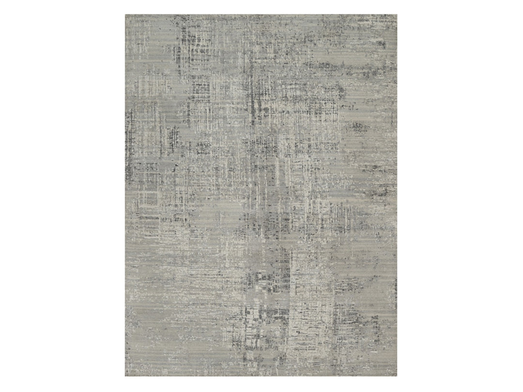 8'11" x 11'11" New Hand Knotted Grey Wool Rectangle Oriental Rug - MOA10291822