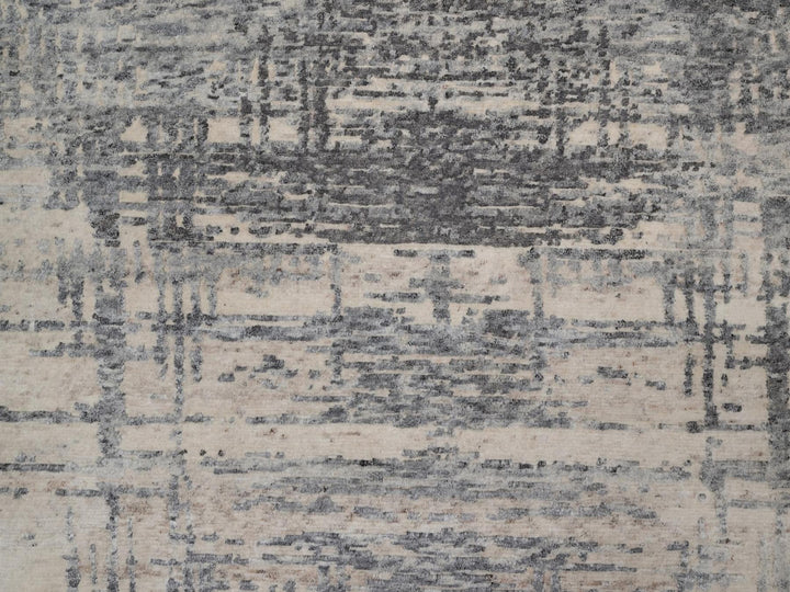 8'0" x 10'1" New Hand Knotted Ivory Wool Rectangle Oriental Rug - MOA10291824