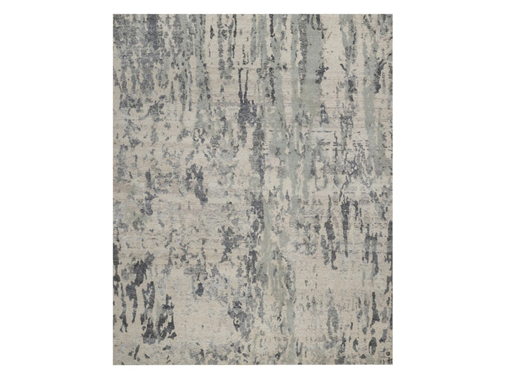 8'0" x 10'0" New Hand Knotted Ivory Wool Rectangle Oriental Rug - MOA10291825