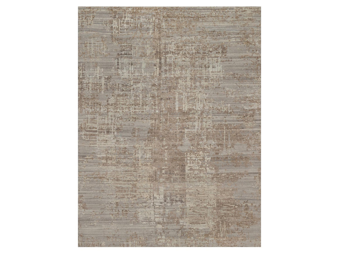 9'1" x 11'10" New Hand Knotted Brown Wool Rectangle Oriental Rug - MOA10291829