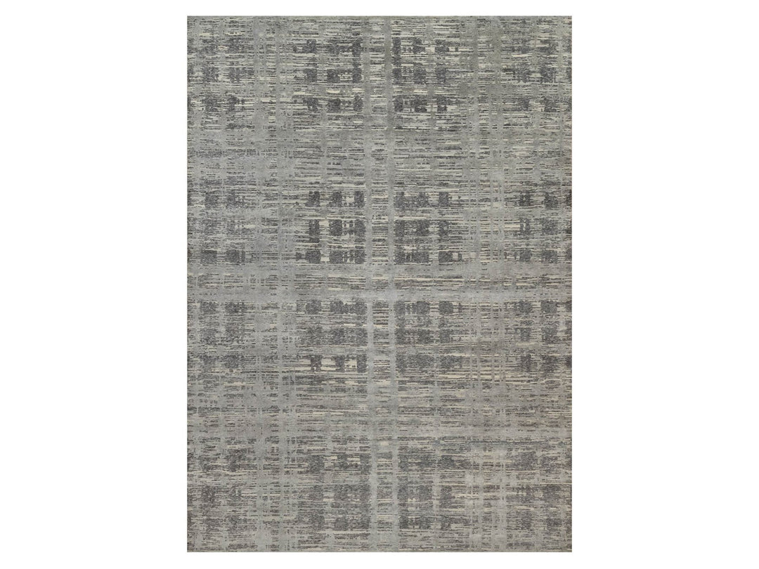 10'0" x 14'1" New Hand Knotted Grey Wool Rectangle Oriental Rug - MOA10291831