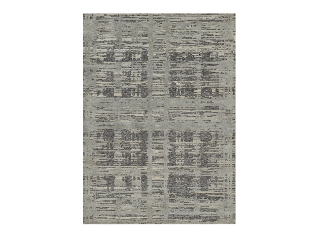 5'0" x 7'0" New Hand Knotted Grey Wool Rectangle Oriental Rug - MOA10291833