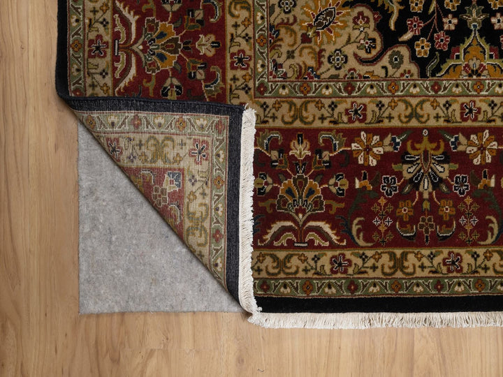 8'0" x 10'1" New Hand Knotted Black Wool Rectangle Oriental Rug - MOA10291834