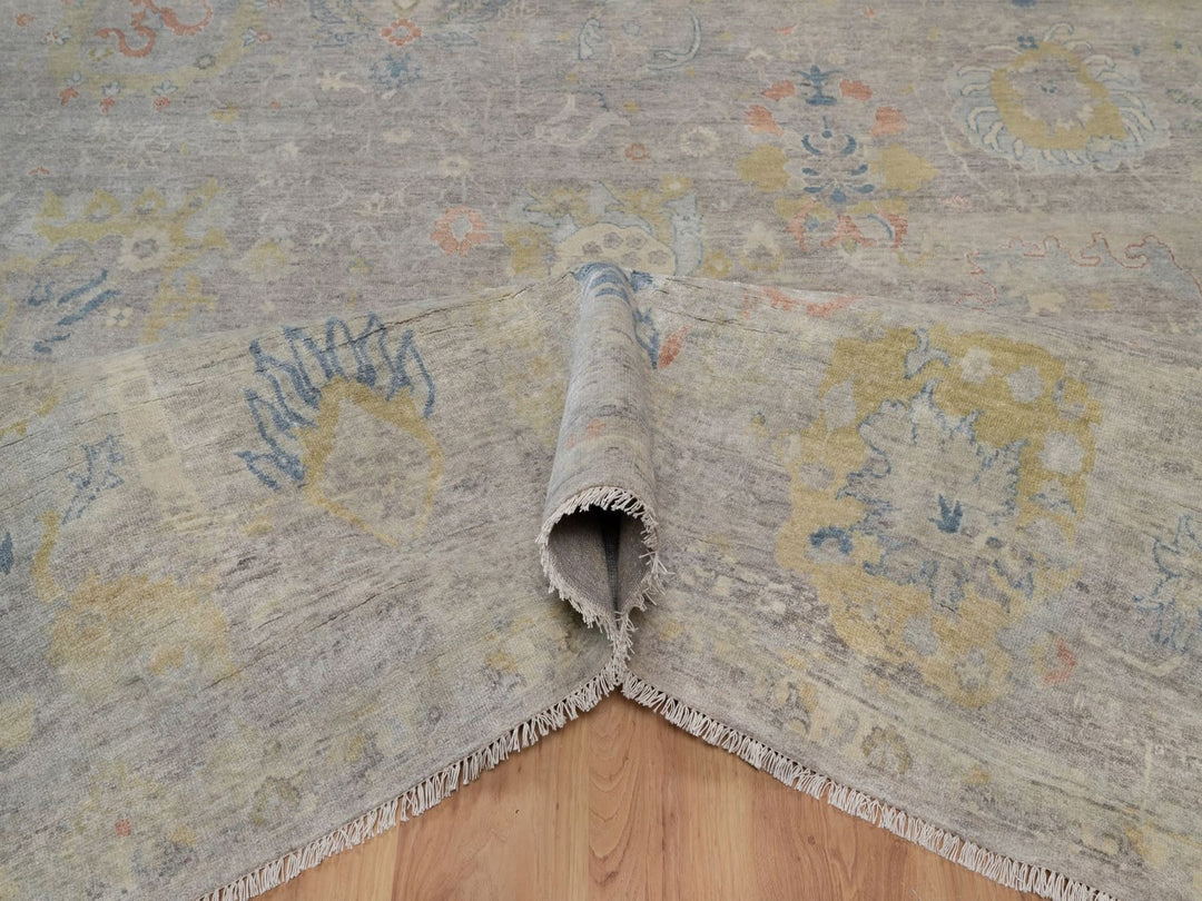 7'8" x 9'11" New Hand Knotted Beige Wool Rectangle Oriental Rug - MOA10291849