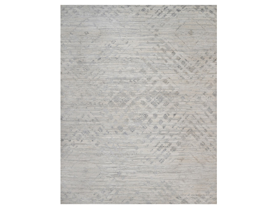 11'11" x 15'3" New Hand Knotted Ivory Wool Rectangle Oriental Rug - MOA10291856