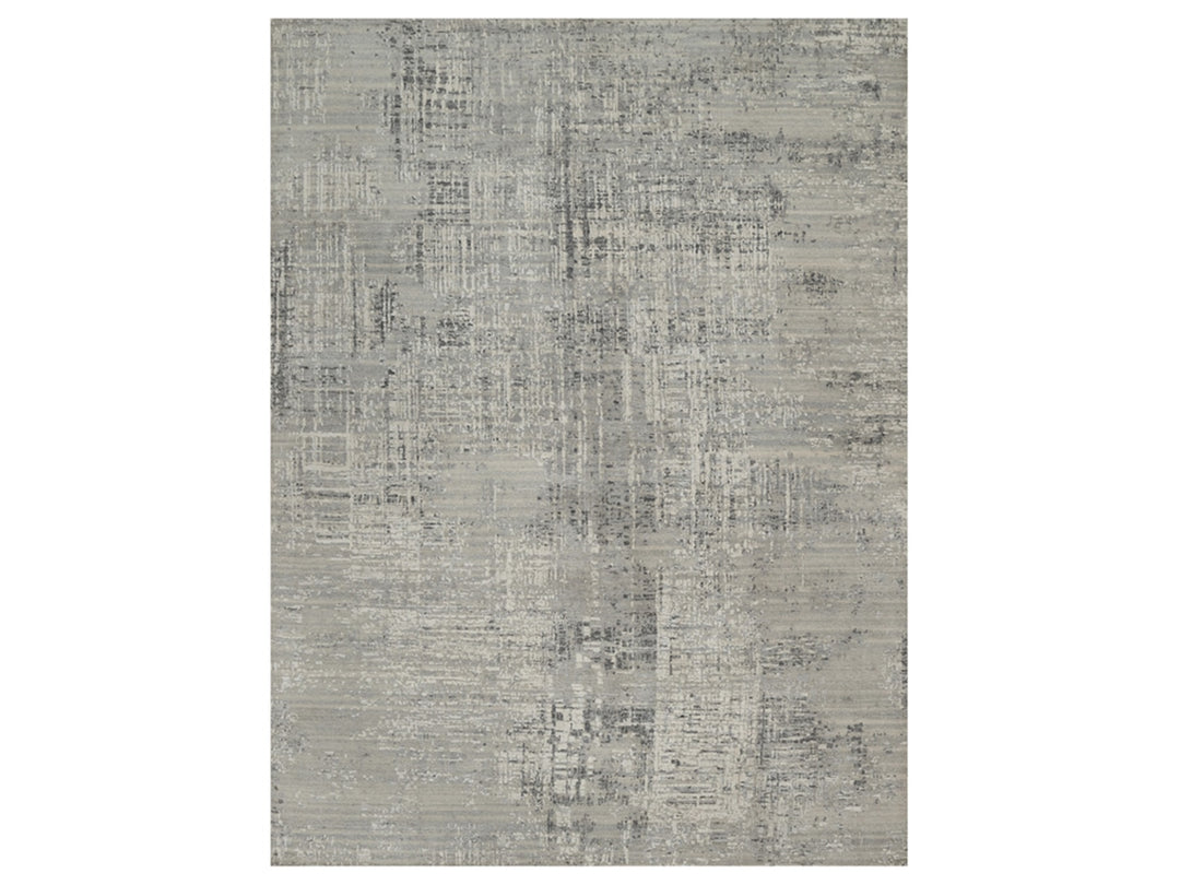 9'1" x 12'2" New Hand Knotted Grey Wool Rectangle Oriental Rug - MOA10291857