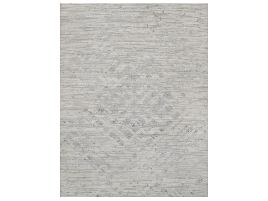 9'0" x 12'1" New Hand Knotted Ivory Wool Rectangle Oriental Rug - MOA10291859