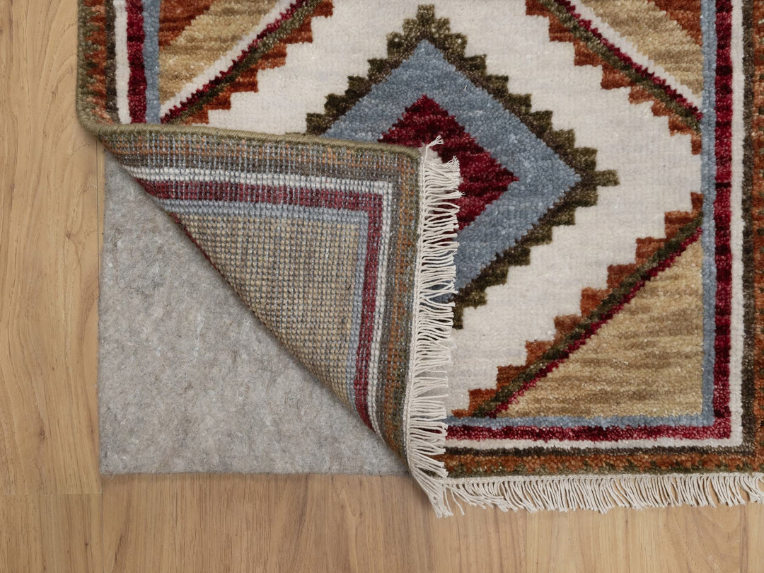 2'1" x 3'1" New Hand Knotted Grey Wool Rectangle Oriental Rug - MOA10291864
