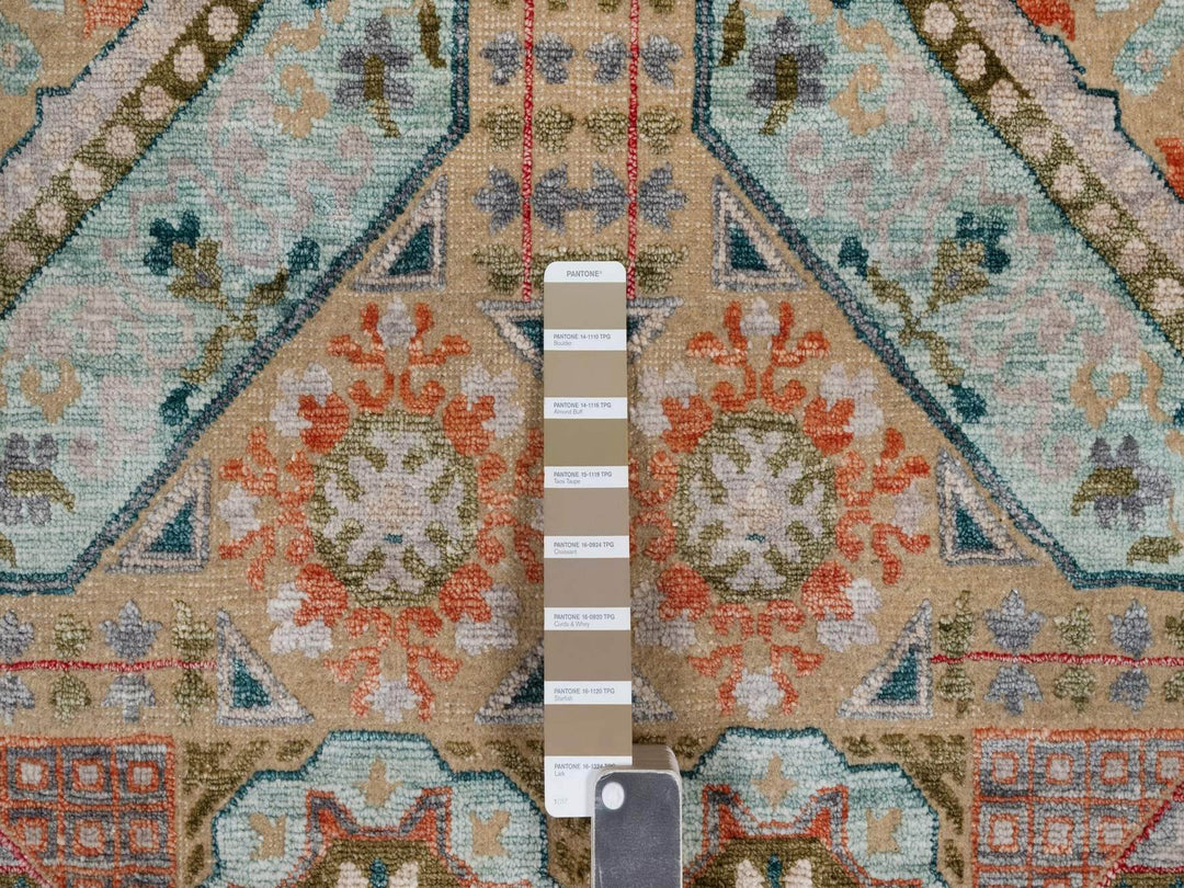 9'0" x 12'1" New Hand Knotted Brown Wool & Silk Rectangle Oriental Rug - MOA10291890