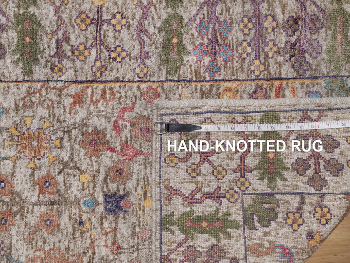 2'7" x 27'3" New Hand Knotted Ivory Wool & Silk Runner Oriental Rug - MOA10291898