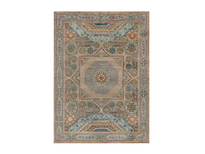 5'2" x 7'1" New Hand Knotted Brown Wool & Silk Rectangle Oriental Rug - MOA10291910