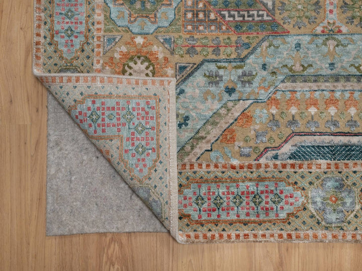 5'2" x 7'1" New Hand Knotted Brown Wool & Silk Rectangle Oriental Rug - MOA10291910