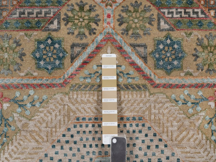 5'2" x 7'1" New Hand Knotted Brown Wool & Silk Rectangle Oriental Rug - MOA10291910