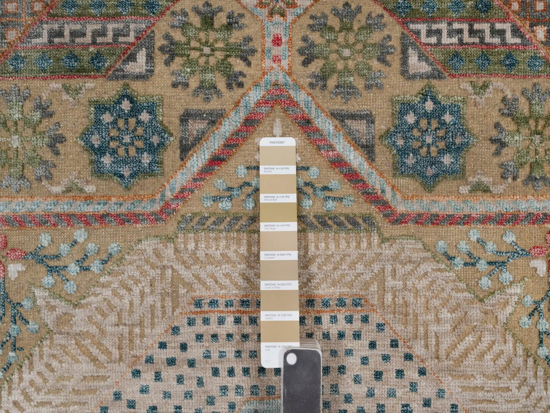 5'2" x 7'1" New Hand Knotted Brown Wool & Silk Rectangle Oriental Rug - MOA10291910