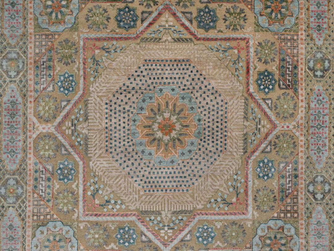 5'2" x 7'1" New Hand Knotted Brown Wool & Silk Rectangle Oriental Rug - MOA10291910