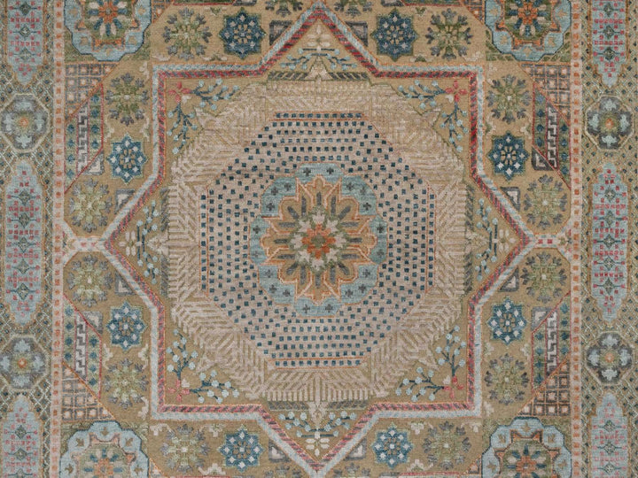 5'2" x 7'1" New Hand Knotted Brown Wool & Silk Rectangle Oriental Rug - MOA10291910