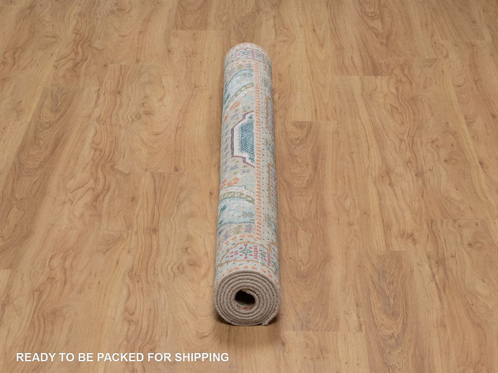 5'2" x 7'1" New Hand Knotted Brown Wool & Silk Rectangle Oriental Rug - MOA10291910