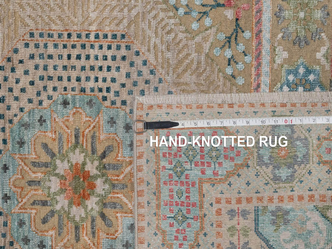 5'2" x 7'1" New Hand Knotted Brown Wool & Silk Rectangle Oriental Rug - MOA10291910