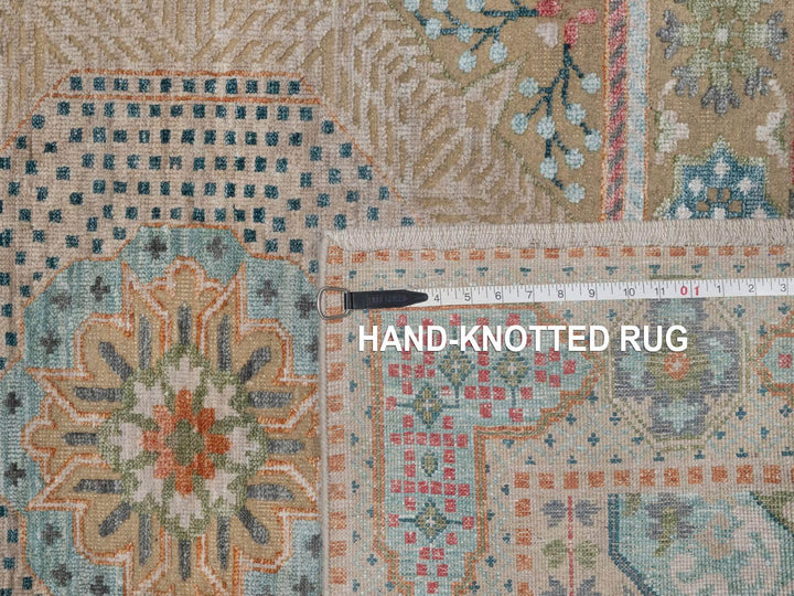 5'2" x 7'1" New Hand Knotted Brown Wool & Silk Rectangle Oriental Rug - MOA10291910