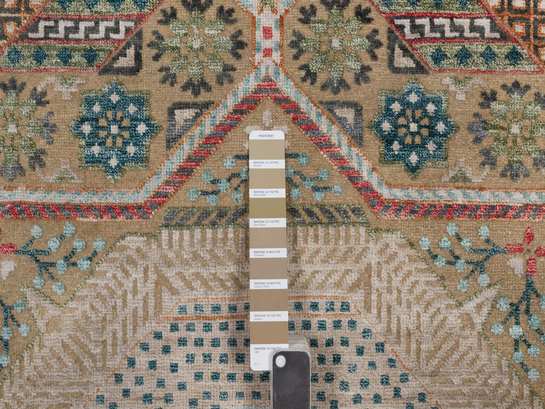 4'1" x 6'0" New Hand Knotted Brown Wool & Silk Rectangle Oriental Rug - MOA10291912