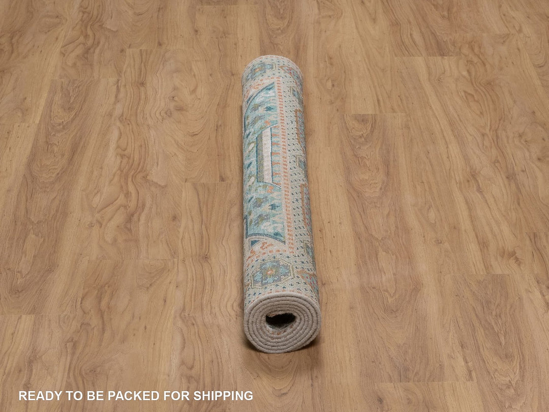 4'1" x 6'0" New Hand Knotted Brown Wool & Silk Rectangle Oriental Rug - MOA10291912