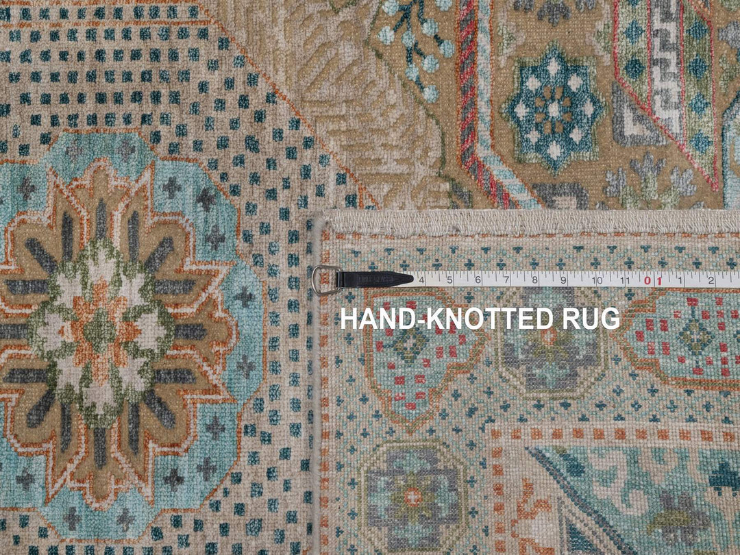 4'1" x 6'0" New Hand Knotted Brown Wool & Silk Rectangle Oriental Rug - MOA10291912