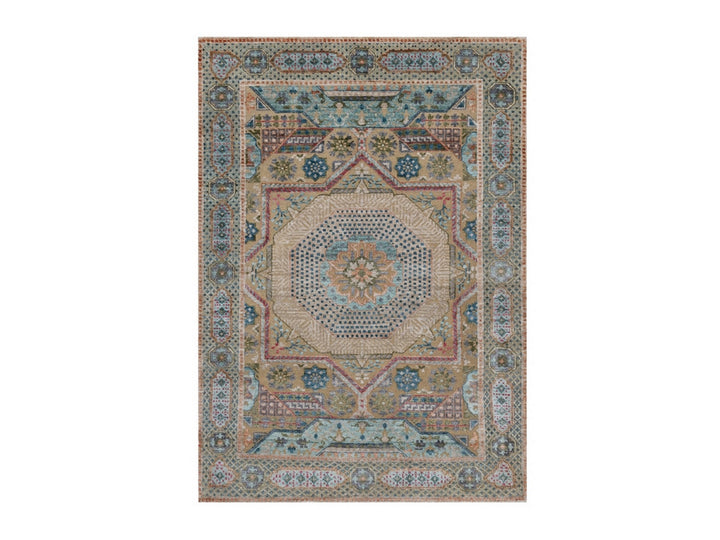 4'1" x 6'0" New Hand Knotted Brown Wool & Silk Rectangle Oriental Rug - MOA10291913