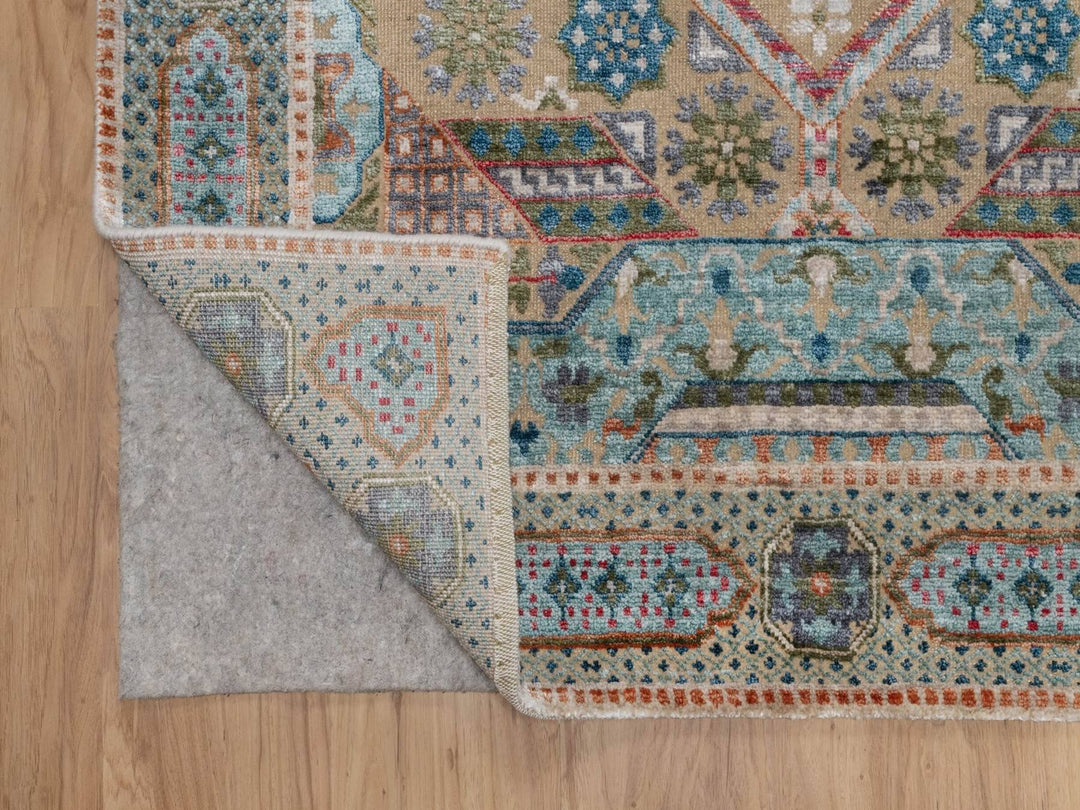 4'1" x 6'0" New Hand Knotted Brown Wool & Silk Rectangle Oriental Rug - MOA10291913