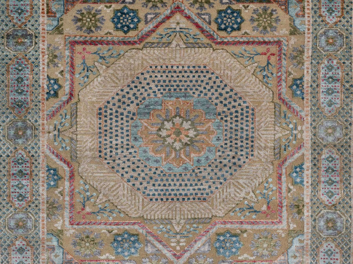 4'1" x 6'0" New Hand Knotted Brown Wool & Silk Rectangle Oriental Rug - MOA10291913