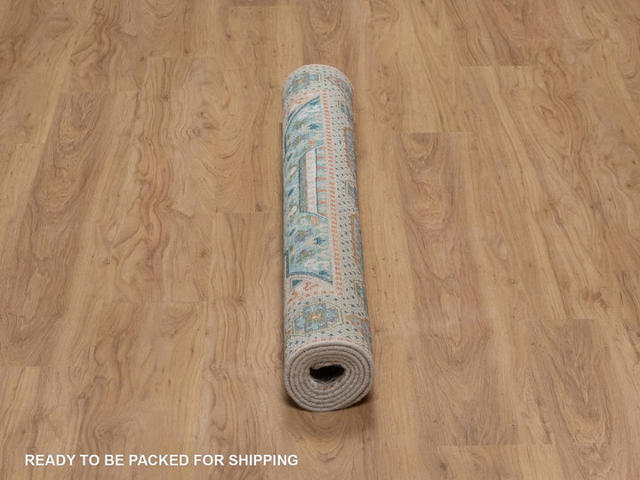 4'1" x 6'0" New Hand Knotted Brown Wool & Silk Rectangle Oriental Rug - MOA10291913