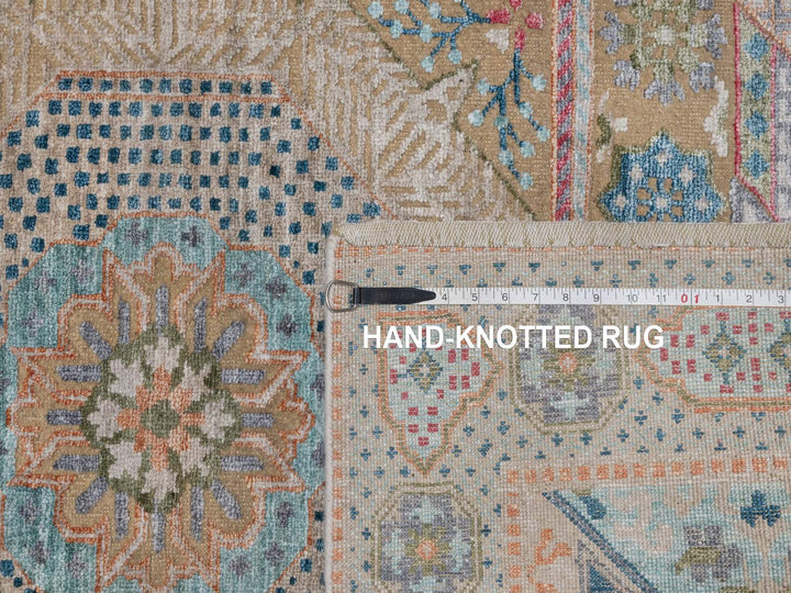 4'1" x 6'0" New Hand Knotted Brown Wool & Silk Rectangle Oriental Rug - MOA10291913