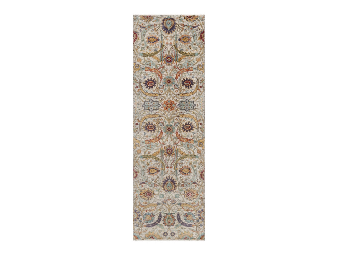 2'7" x 8'1" New Hand Knotted Ivory Wool & Silk Runner Oriental Rug - MOA10291916
