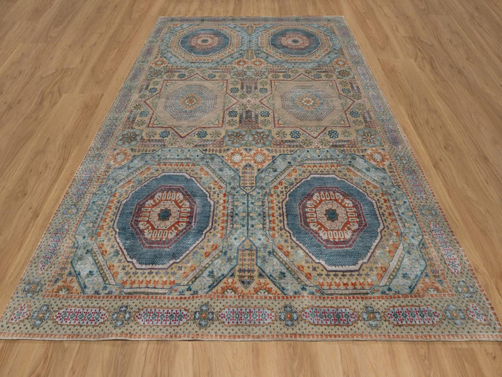 9'1" x 12'2" New Hand Knotted Brown Wool & Silk Rectangle Oriental Rug - MOA10291917