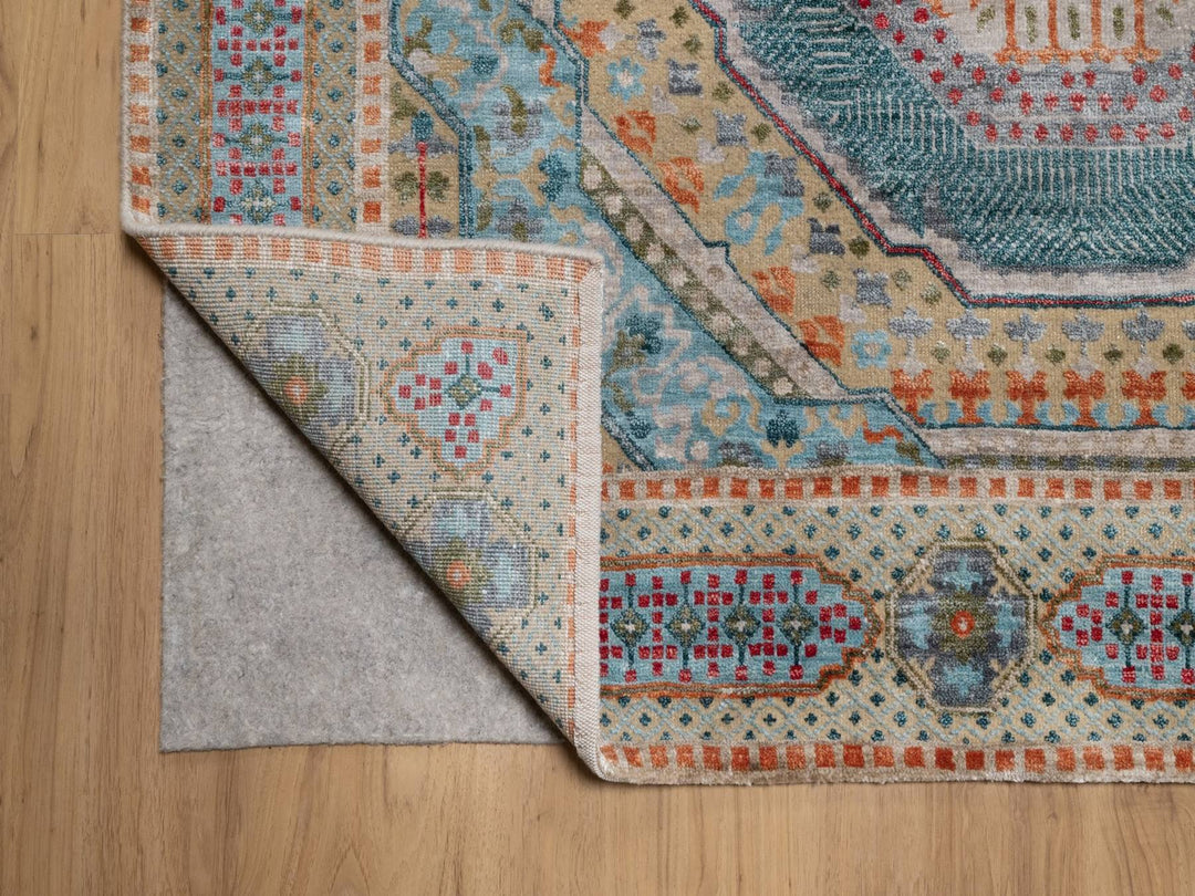 9'1" x 12'2" New Hand Knotted Brown Wool & Silk Rectangle Oriental Rug - MOA10291917