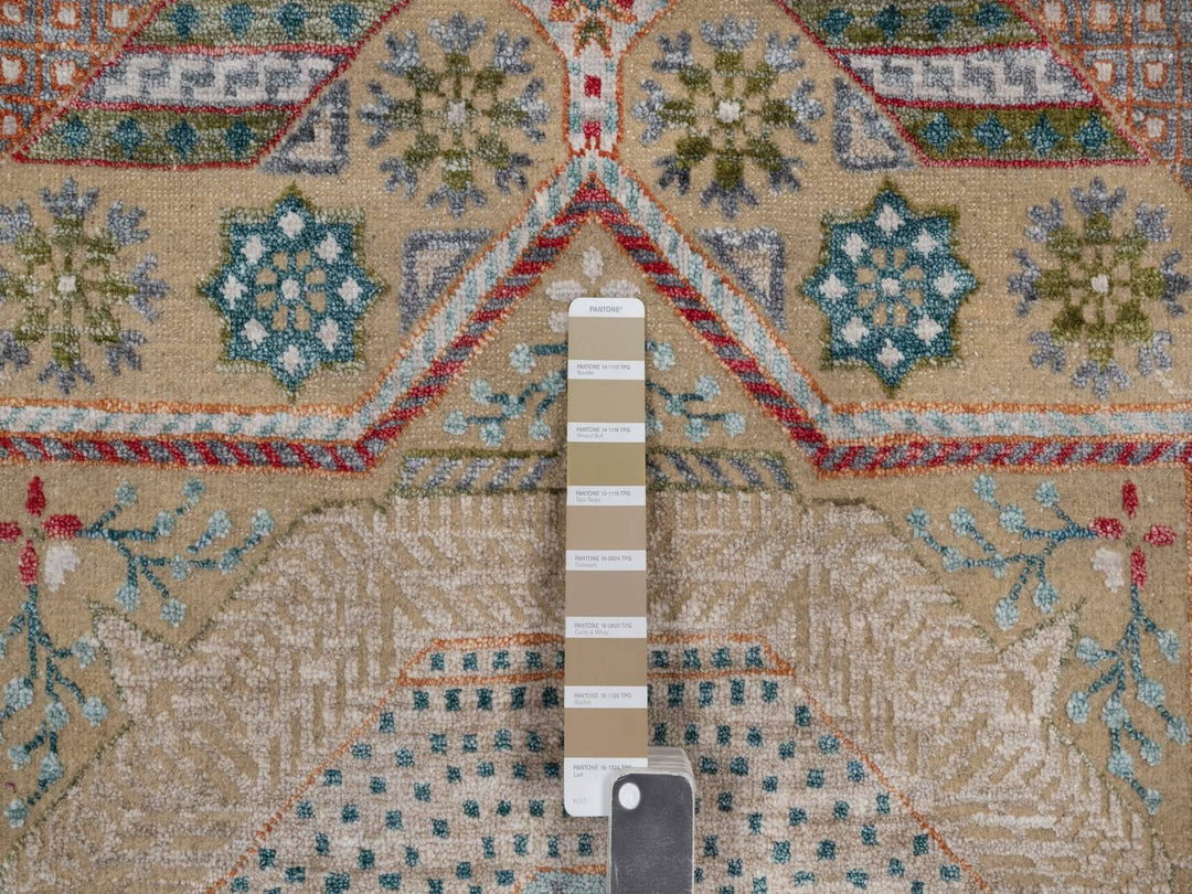 9'1" x 12'2" New Hand Knotted Brown Wool & Silk Rectangle Oriental Rug - MOA10291917