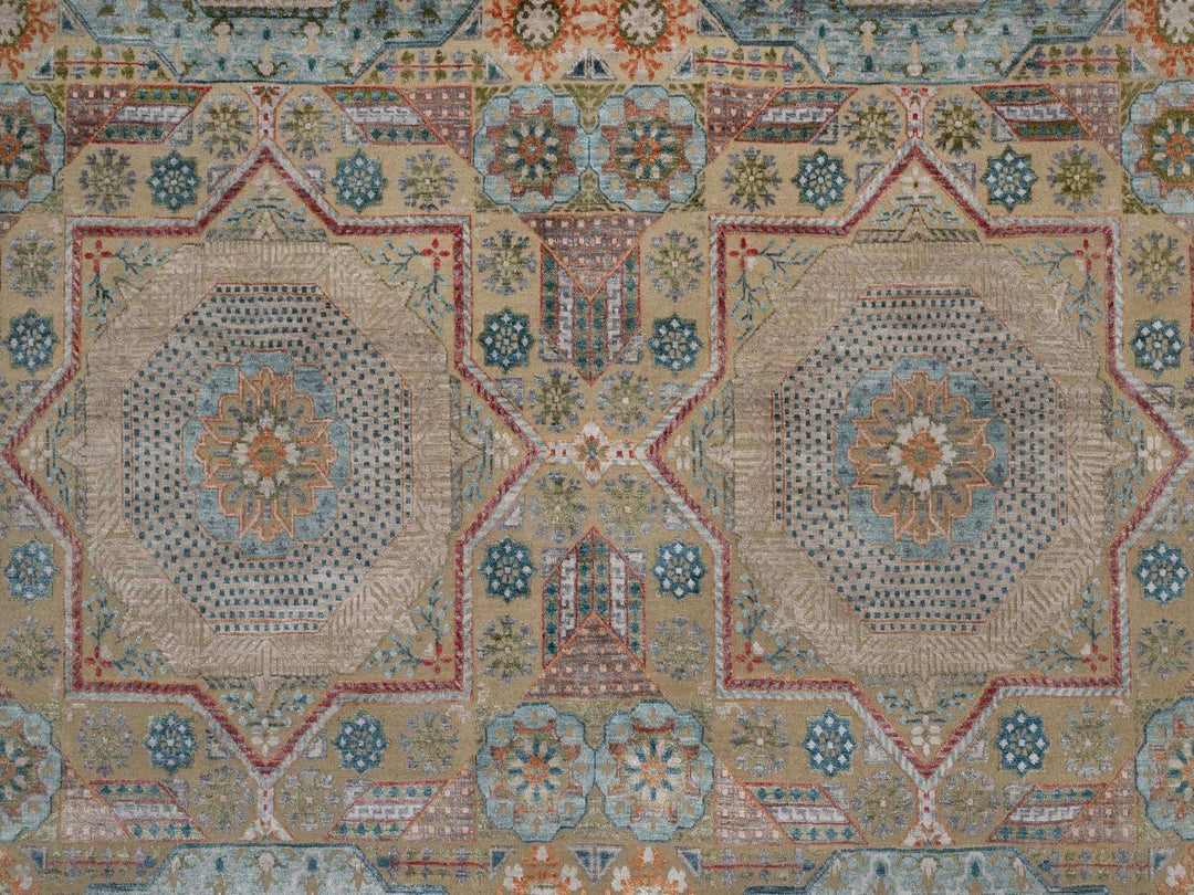 9'1" x 12'2" New Hand Knotted Brown Wool & Silk Rectangle Oriental Rug - MOA10291917