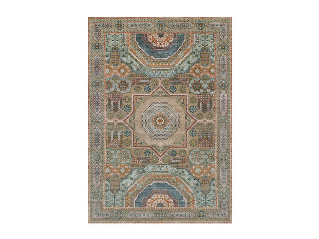 6'3" x 9'0" New Hand Knotted Brown Wool & Silk Rectangle Oriental Rug - MOA10291924