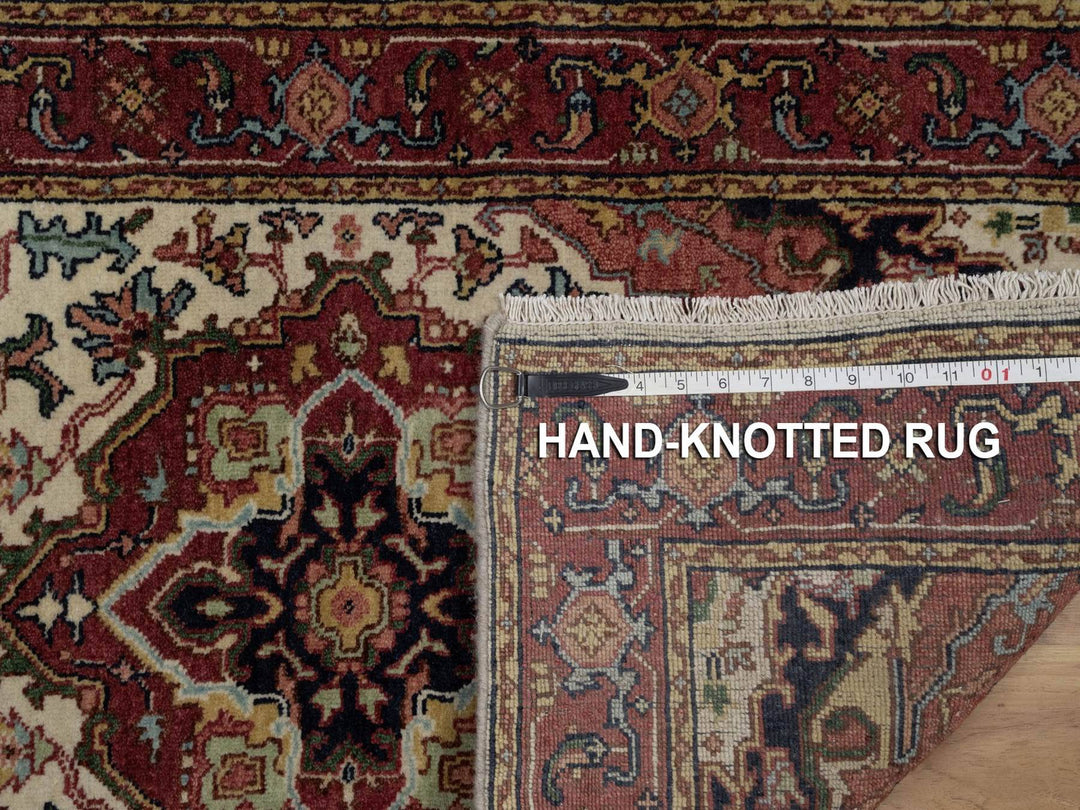 2'5" x 10'1" New Hand Knotted Ivory Wool Runner Oriental Rug - MOA10291928