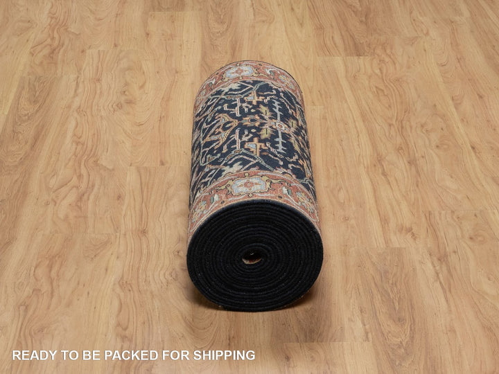 2'8" x 28'0" New Hand Knotted Blue Wool Runner Oriental Rug - MOA10291941