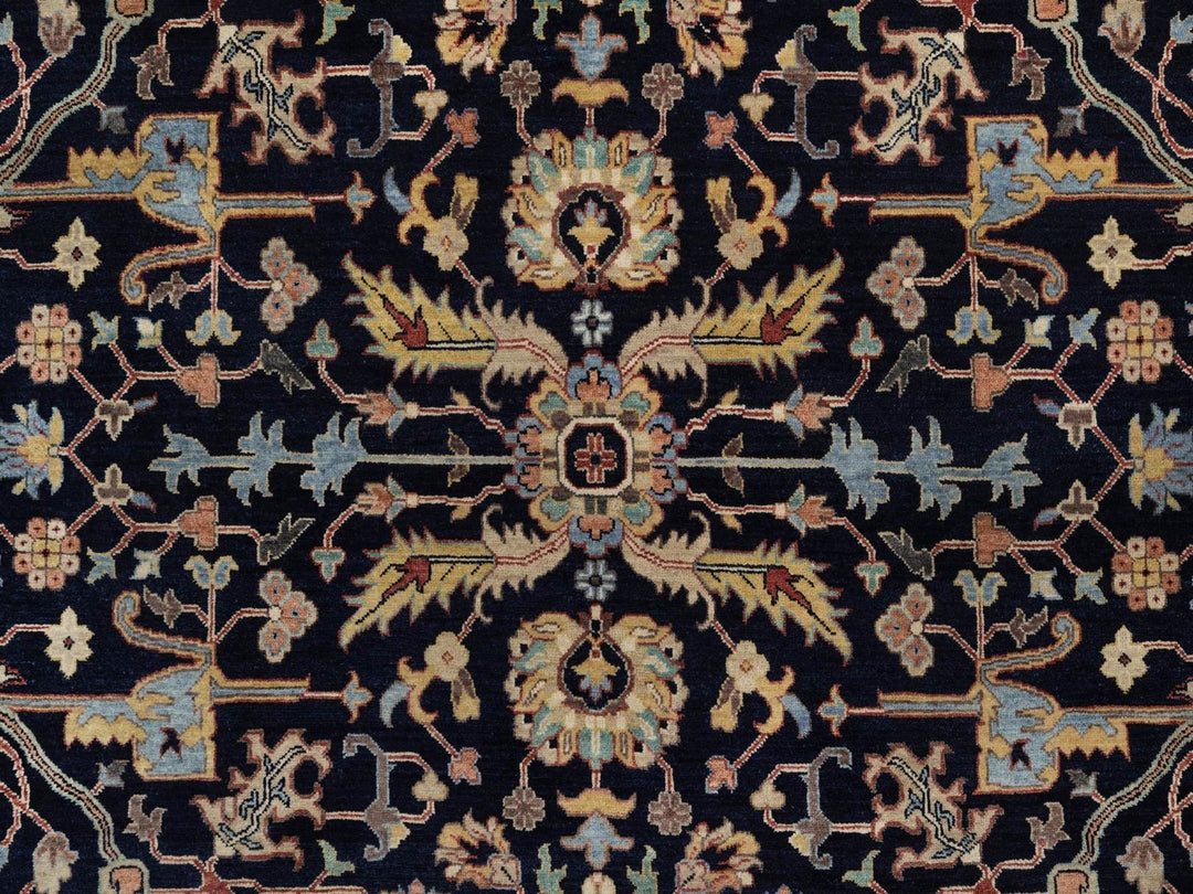 8'2" x 10'3" New Hand Knotted Blue Wool Rectangle Oriental Rug - MOA10291943